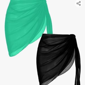 Pair of short chiffon sarongs
